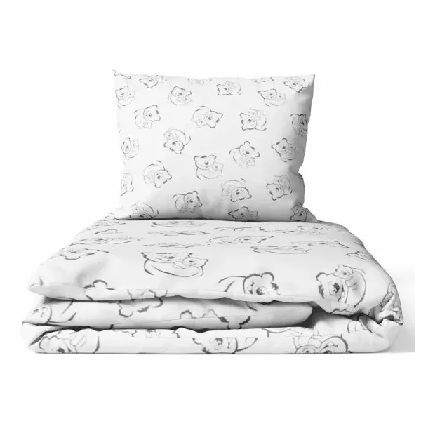 135/100 cm. Ankras 2 daļu gultas veļas komplekts "Lācīši", balts
