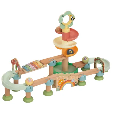 Tooky Toy medinė kamuoliukų trasa su kliūtimis, TK744N