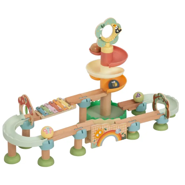 Tooky Toy medinė kamuoliukų trasa su kliūtimis, TK744N