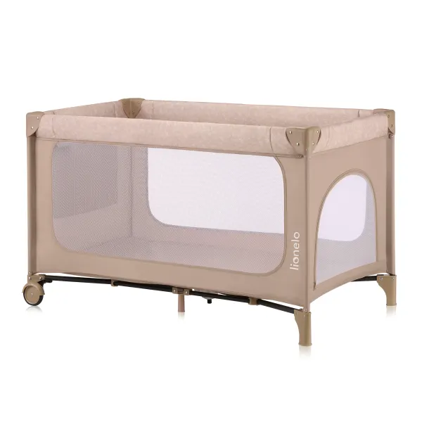 Lionelo Jasmin Easy Fold dviejų aukštų maniežas, beige sand