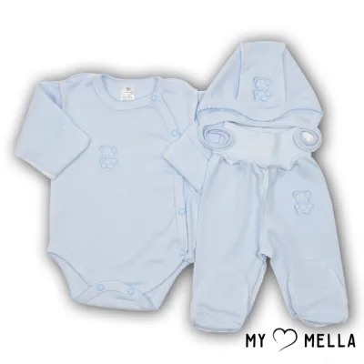 Naujagimio kraitelis trijų dalių , melsvas, 56 cm.