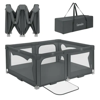 Lionelo žaidimų maniežas Florence Easy Fold, grey graphite