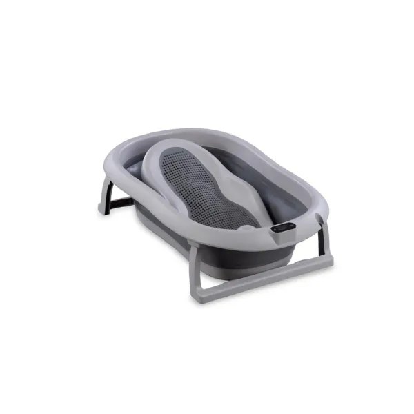 Sulankstoma vonia Bath & Care su termometru ir gultuku, Dark grey