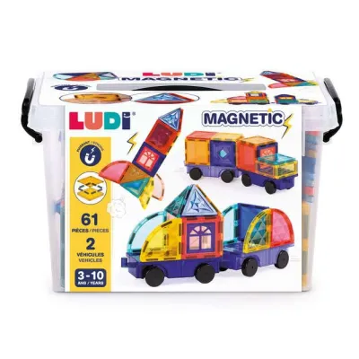 LUDI magnetinis konstruktorius su ratais 63 det.