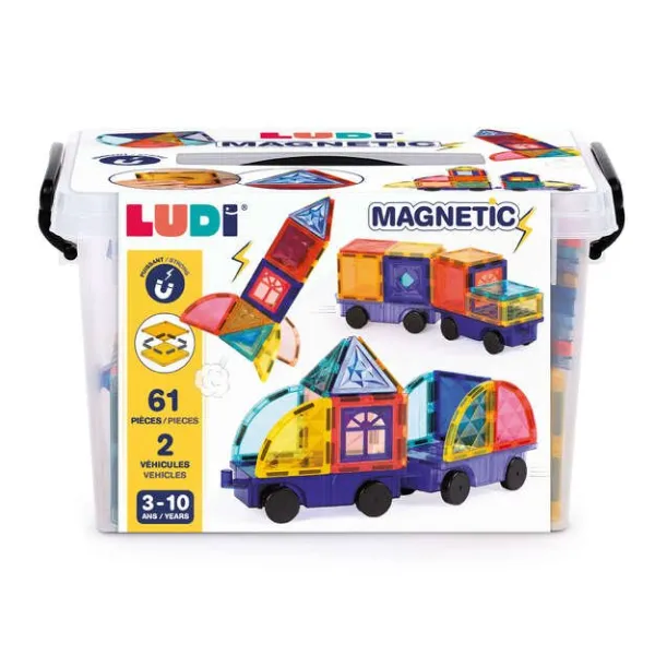 LUDI magnetinis konstruktorius su ratais 63 det.