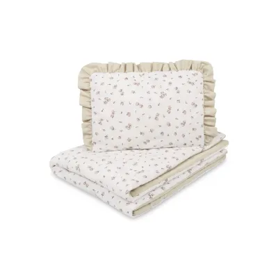 Sensillo 2 dalių lopšiuko patalynės komplektas, rose beige