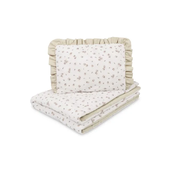 Sensillo 2 dalių lopšiuko patalynės komplektas, rose beige