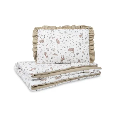 Sensillo 2 dalių lopšiuko patalynės komplektas, forest beige