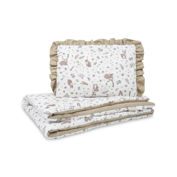 Sensillo 2 dalių lopšiuko patalynės komplektas, forest beige