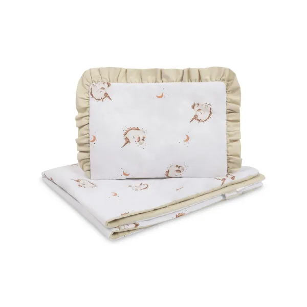 Sensillo 2 dalių lopšiuko patalynės komplektas, unicorn beige
