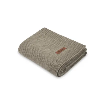 Sensillo merino vilnos pledukas Melange 90x70 cm., dark beige