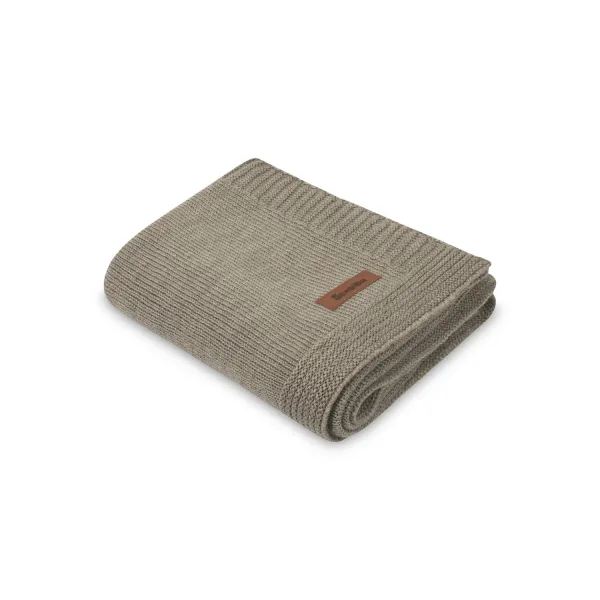 Sensillo merino vilnos pledukas Melange 90x70 cm., dark beige