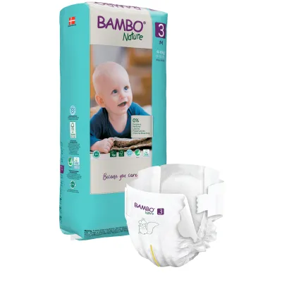 BAMBO NATURE ekol. sauskelnės 3 (4-8 kg), 52 vnt.