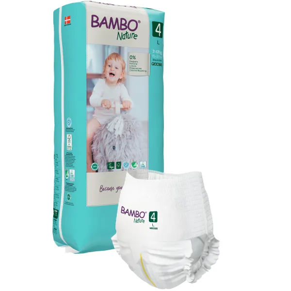 BAMBO NATURE ekol. sauskelnės, Dydis 4, Tall, (7-12 kg) , 40 vnt.