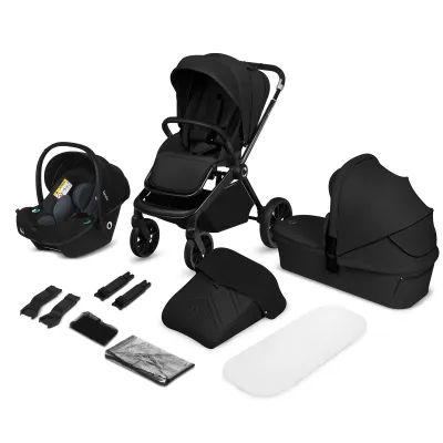 Universalus 3in1 vežimėlis Lionelo Mika Plus, Black onyx