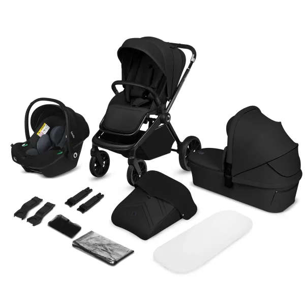 Universalus 3in1 vežimėlis Lionelo Mika Plus, Black onyx