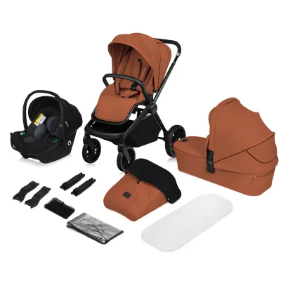 Universalus 3in1 vežimėlis Lionelo Mika Plus, Brown rust