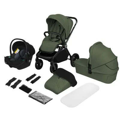 Universalus 3in1 vežimėlis Lionelo Mika Plus, Green olive