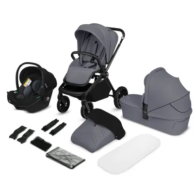 Universalus 3in1 vežimėlis Lionelo Mika Plus, Grey stone