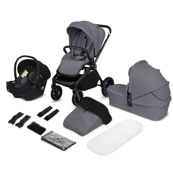 Universalus 3in1 vežimėlis Lionelo Mika Plus, Grey stone