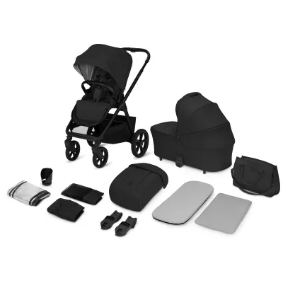 Universalus 2in1 vežimėlis Lionelo Carmine, Black onyx