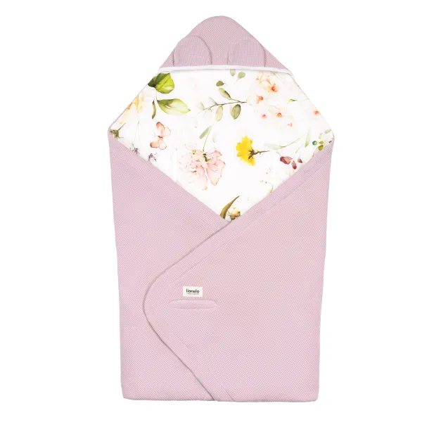 Lionelo pledukas - vokelis automobilinei kėdutei Travel Swadle, Pink flower
