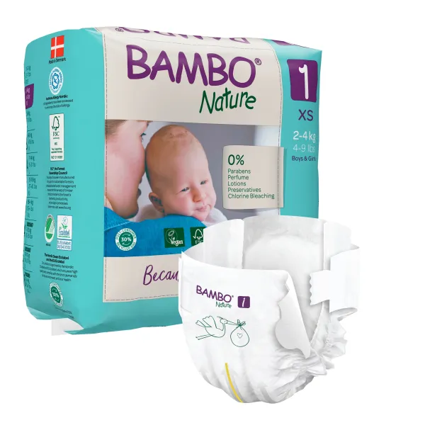 BAMBO NATURE ekol. sauskelnės 1, (2-4 kg), 22 vnt.
