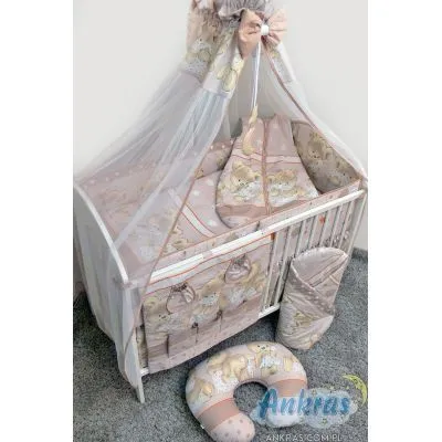 Ankras 6 dalių patalynės komplektas "Mika" ruda