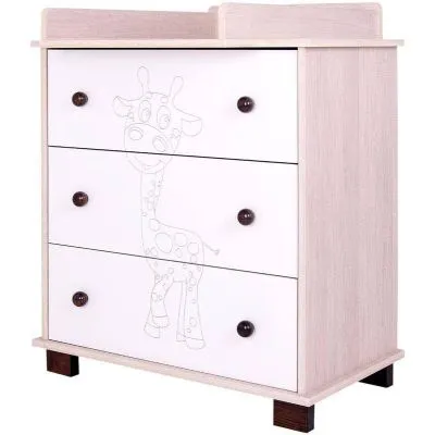 Drewex komoda Žirafa kreminė-balta