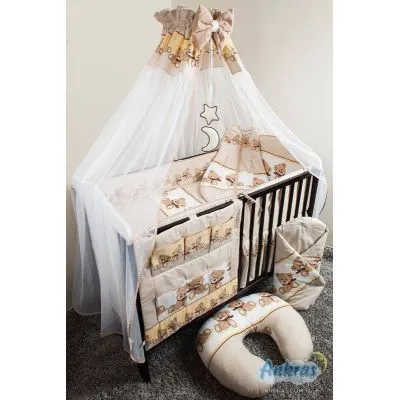 Ankras 6 dalių patalynės komplektas "Meškiukai" ruda