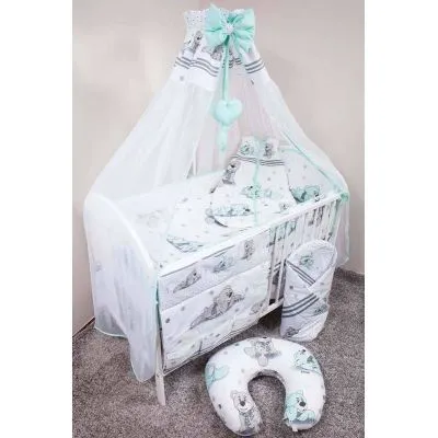 Ankras 6 dalių patalynės komplektas "Meškiukai" žalia